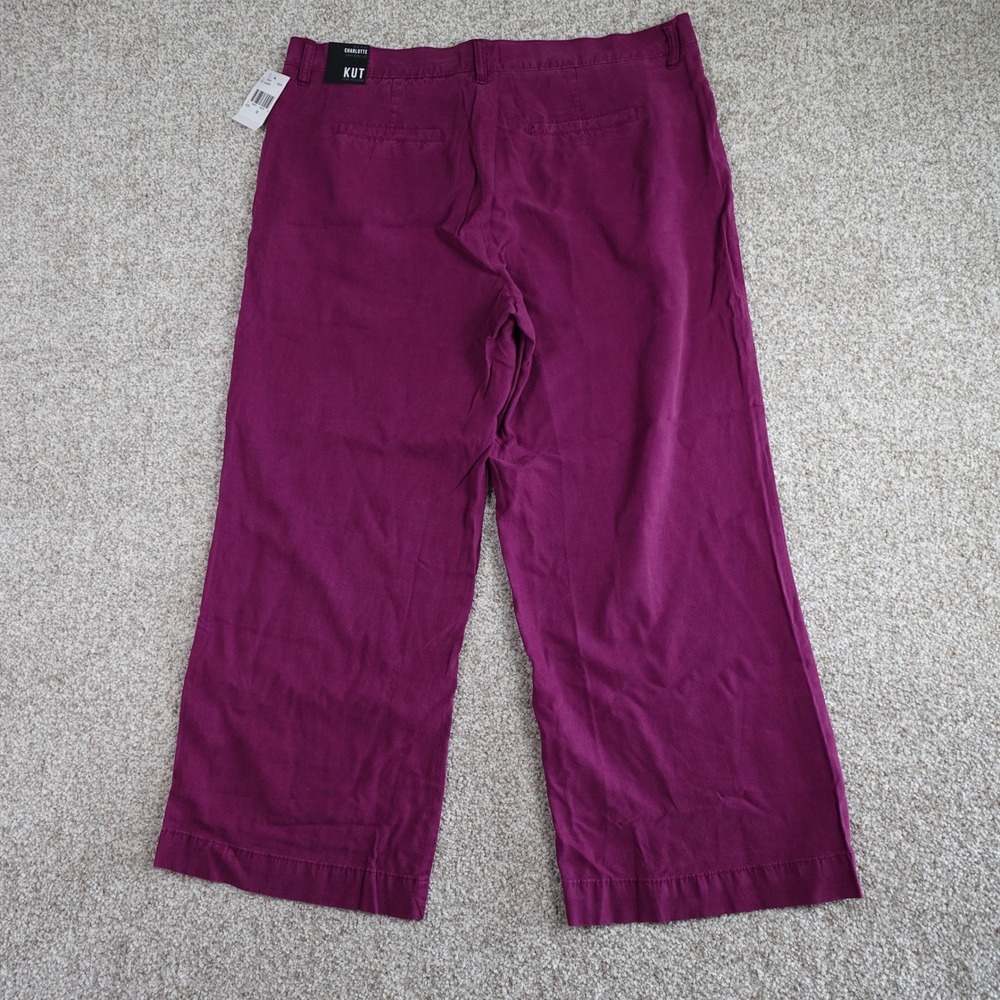 KUT from the Kloth Charlotte Wide Leg Pants Mulberry Purple Size 14 KB48001 NEW - Picture 5 of 9